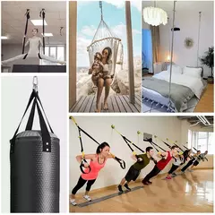 Suporte de Teto Giratório 360° Inox p/ Balanço Rede 500kg – c/ Parafusos