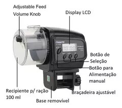 Imagem do Alimentador Automático de Peixes Digital – 4 Programações Diárias p/ Aquário