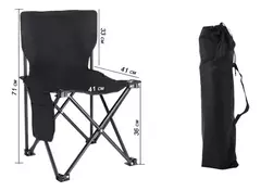 Cadeira de Acampamento Dobrável c/ Bolsa – Aço e Oxford, 71cm, Compacta e Resistente na internet