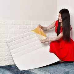 Kit 10 Painel 3D Auto Adesivo Tijolo 70x77cm – Fácil Aplicação, Sem Sujeira - comprar online