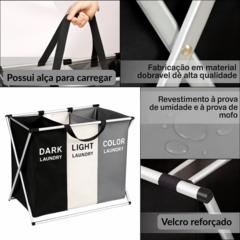 Cesto Organizador Roupa Suja Dobrável Lavanderia Grande - COMERCIAL 21 IMP EXP 