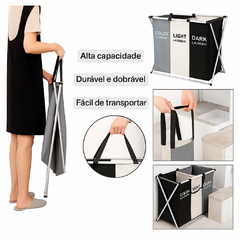 Cesto Organizador Roupa Suja Dobrável Lavanderia Grande na internet