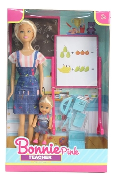 Muñeca Maestra Y Alumna Con Accesorios - Bonnie Pink - comprar online