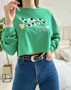 Remera Crop Eyes (KA2323) en internet