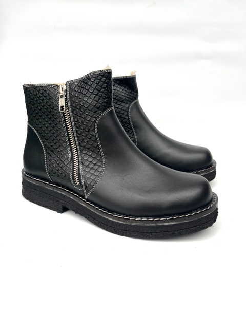 Bota de cuero con piel Madero (5004)