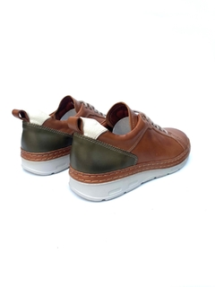 Zapatilla de cuero combinada Franco Pasotti (Zogno) - Calzados Miguel Angel - Zapatos de cuero