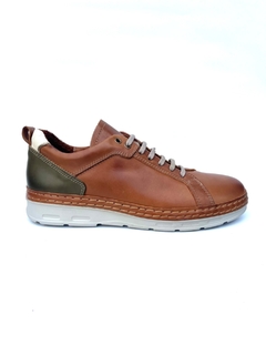 Zapatilla de cuero combinada Franco Pasotti (Zogno)