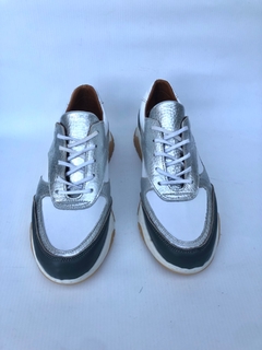 Zapatilla de cuero combinada Perissinotto (603) - Calzados Miguel Angel - Zapatos de cuero