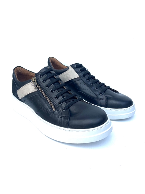 Zapatilla de cuero combinada Franco Pasotti (Lirio)