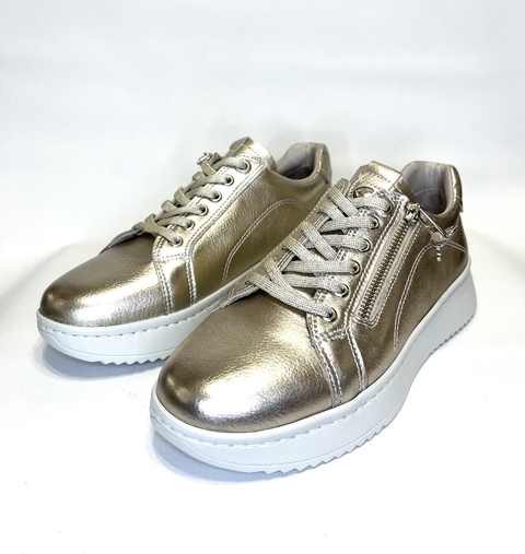 Zapatilla de cuero metalizada Cavatini (40-1827)