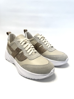 Zapatilla de cuero combinada Barbieri (23-131)