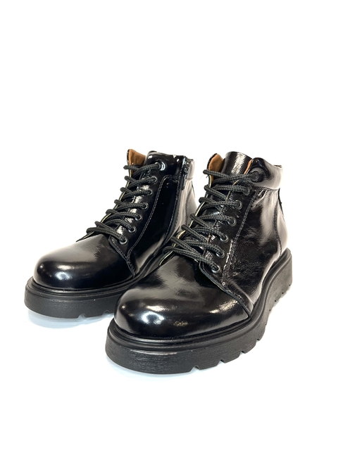 Borcego de cuero charol negro Roble M (3401)