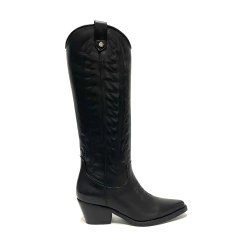 Bota texana caña alta de cuero Micadel (Tabata) negro