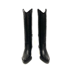 Bota texana caña alta de cuero Micadel (Tabata) negro - comprar online