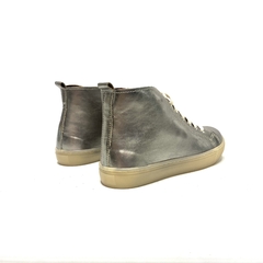 Botita acordonada de cuero Perissinotto (108) peltre - Calzados Miguel Angel - Zapatos de cuero