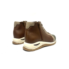 Zapatilla botita de cuero Kalel (2003KA) militar/vison/tabaco en internet