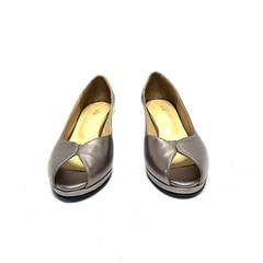 Clásico con boquita de cuero Abel Mingrino (2515) Peltre - Calzados Miguel Angel - Zapatos de cuero