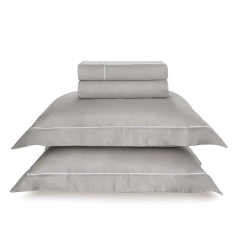 Jogo de Cama Trussardi 300 Fios Percal 100% Algodão Enrico Marmo/Branco