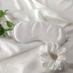 Máscara Para Olhos E Scrunchie 100% Seda Off White Em Caixa Laço - comprar online
