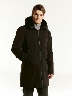 CAMPERA CAPUCHA CON PIEL