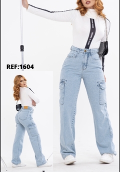 Calça wide leg cargo