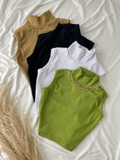 Cropped gola canelado premium