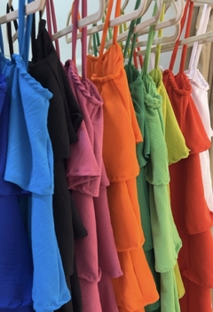 Vestido babadinho com alça na internet