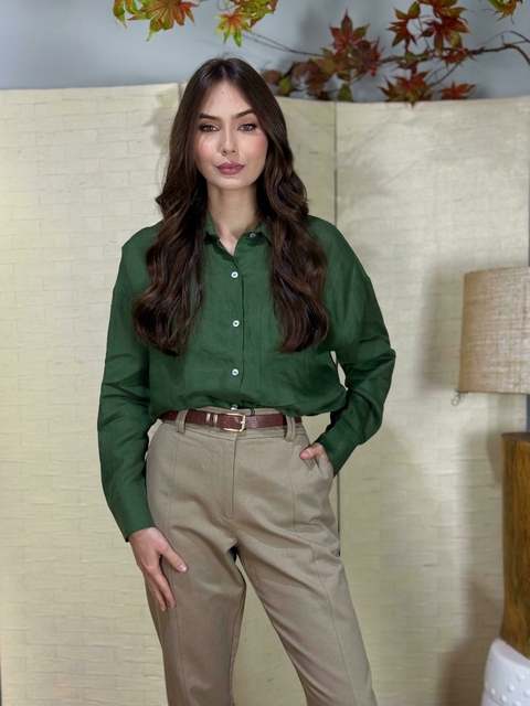 CAMISA LINHO OVERSIZE CLHOE - comprar online