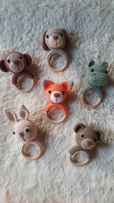 Sonajero y mordillo amigurumi