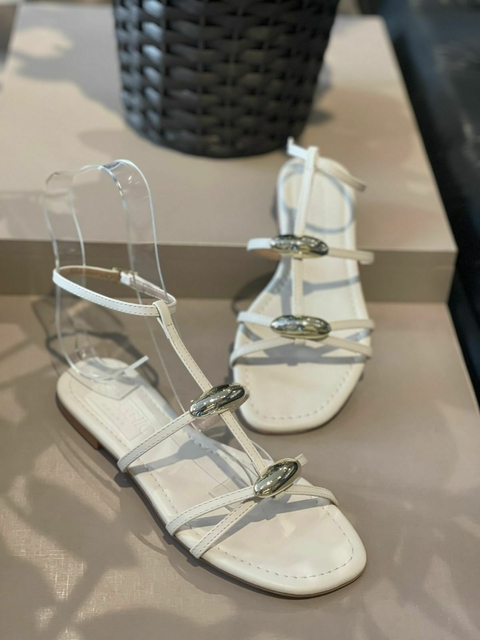 Rasteira Specchio Brand Ingrid Off White