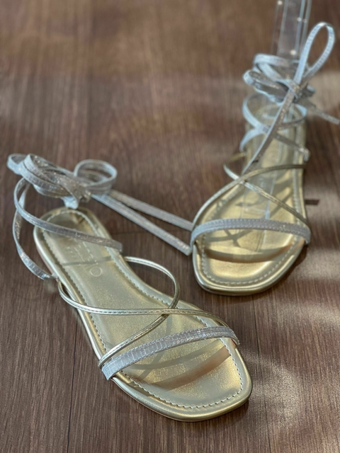 Rasteira Specchio Brand Pietra Ouro - comprar online