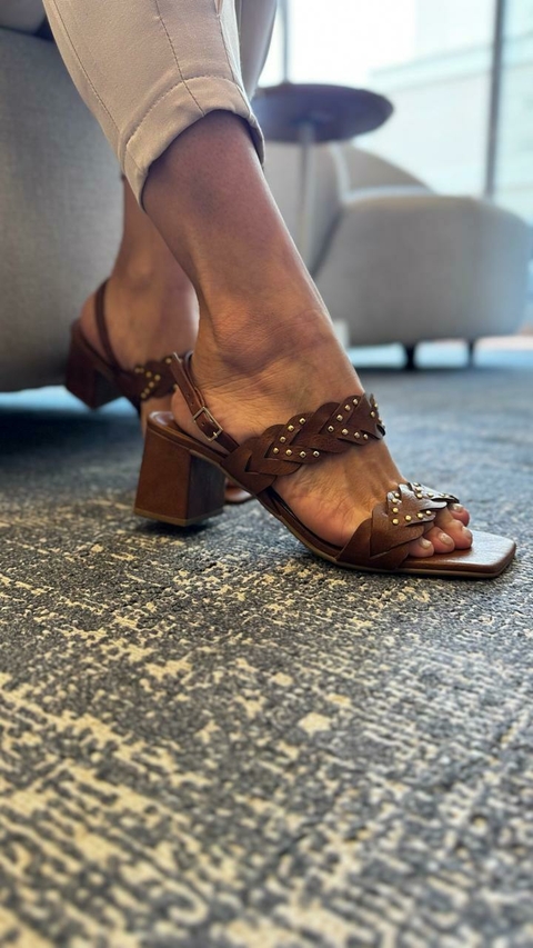 Sandália A+B Conhaque - comprar online