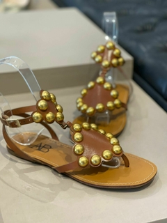 Rasteira A+B Caramelo Bolas - comprar online