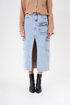 Pollera jean cargo - comprar online
