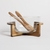 Set de ensaladera de vidrio 25cm con base y cubiertos de acacia - comprar online