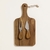 Tabla rectangular y utensilios para queso de acacia - comprar online