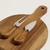 Tabla redonda y utensilios para queso de acacia 25 x17cm - comprar online