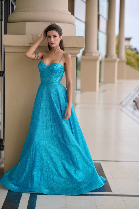 Vestido Lurex Aqua Prisma