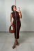 Vestido Bicolor Modal Marrom