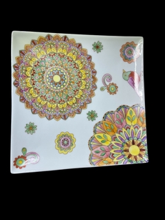 Prato quadrado mandala - comprar online