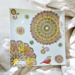 Prato quadrado mandala na internet