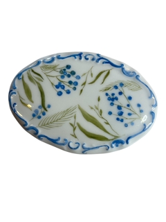 Caixinha oval verde e azul - loja online