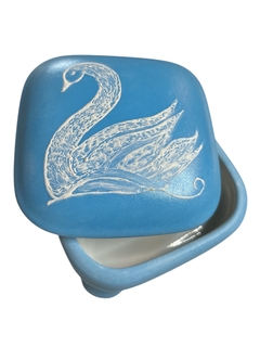 Caixinha quadrada azul com cisne - comprar online