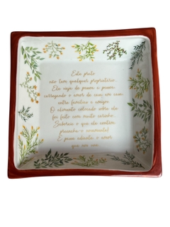 Petisqueira Quadrada Itinerante - Luci Monteiro Gifts - Arte em Cerâmica | Porcelanas pintadas à mão