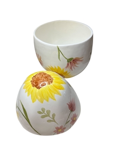 Imagem do Ovo de porcelana com girassóis