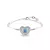 Brazalete Swarovski Hyperbola Corazón Azul Baño en rodio