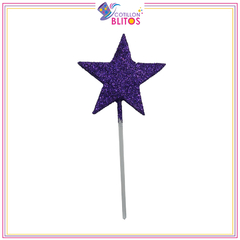 Pinche estrella 4cm/corazón 3cm palito de café x5 COD.615 - Cotillon Blitos