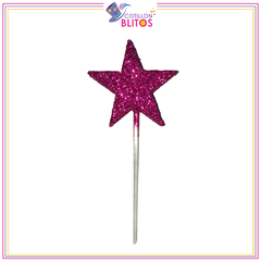 Pinche estrella/corazón 8cm palito brochet x5 COD.610 - Cotillon Blitos