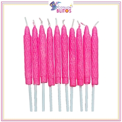 Vela palito color liso x10 - Cotillon Blitos