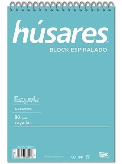 Block Espiral A5 Husares 6403 Esquela - 80 Hojas Rayadas